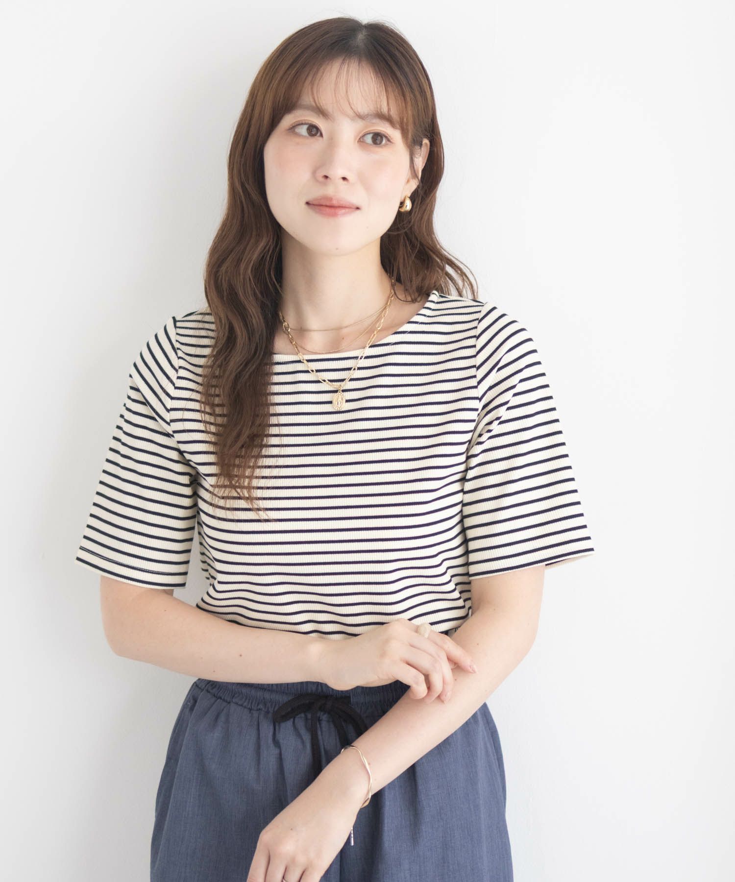 milli de l'air テレコハーフスリーブTシャツ レディース ネコポス 対応商品