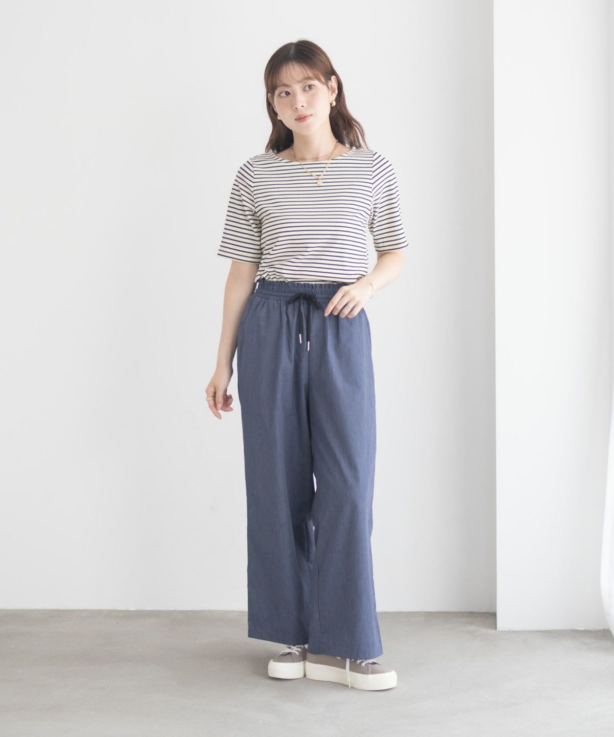 milli de l'air テレコハーフスリーブTシャツ レディース ネコポス 対応商品