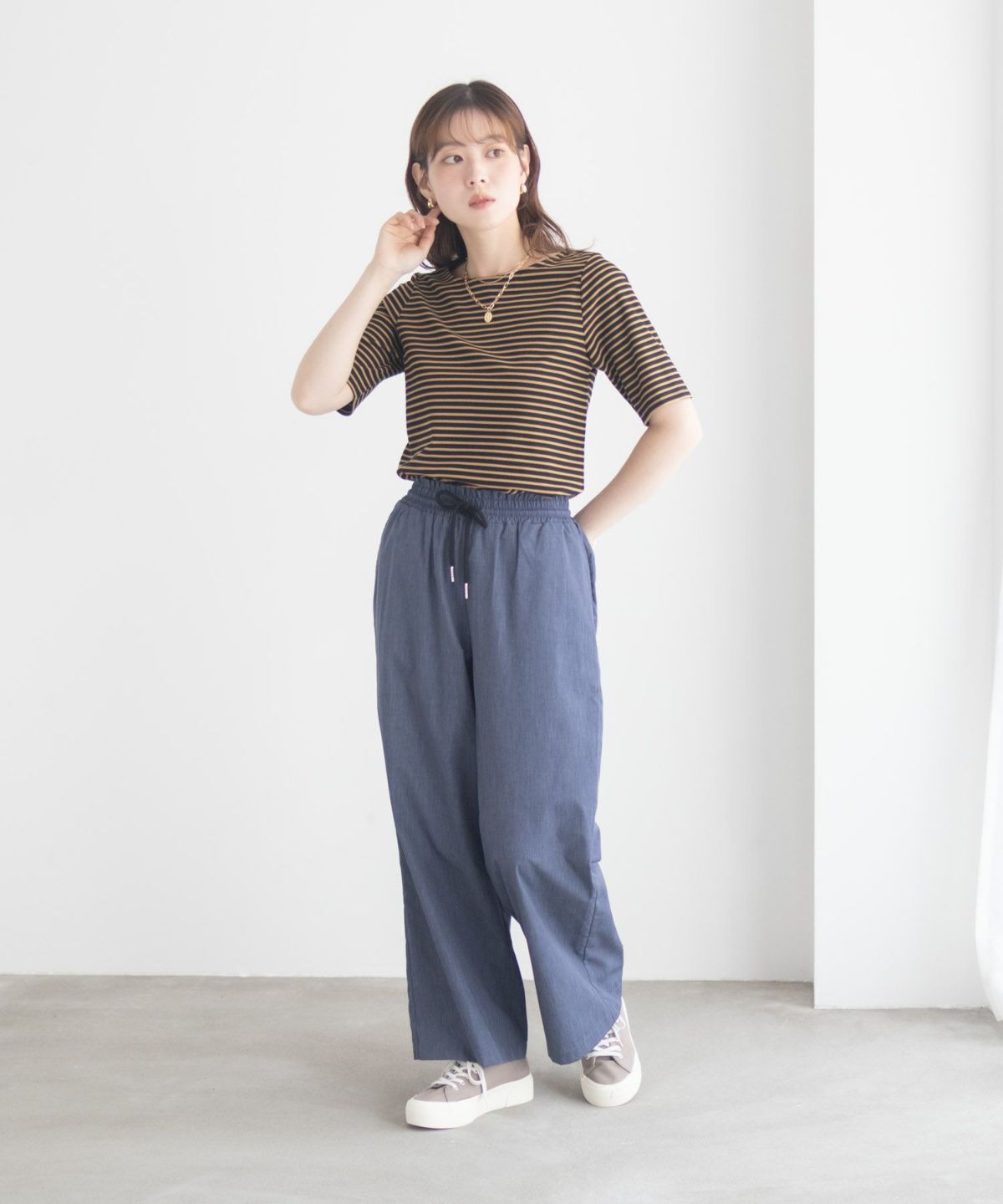 milli de l'air テレコハーフスリーブTシャツ レディース ネコポス 対応商品