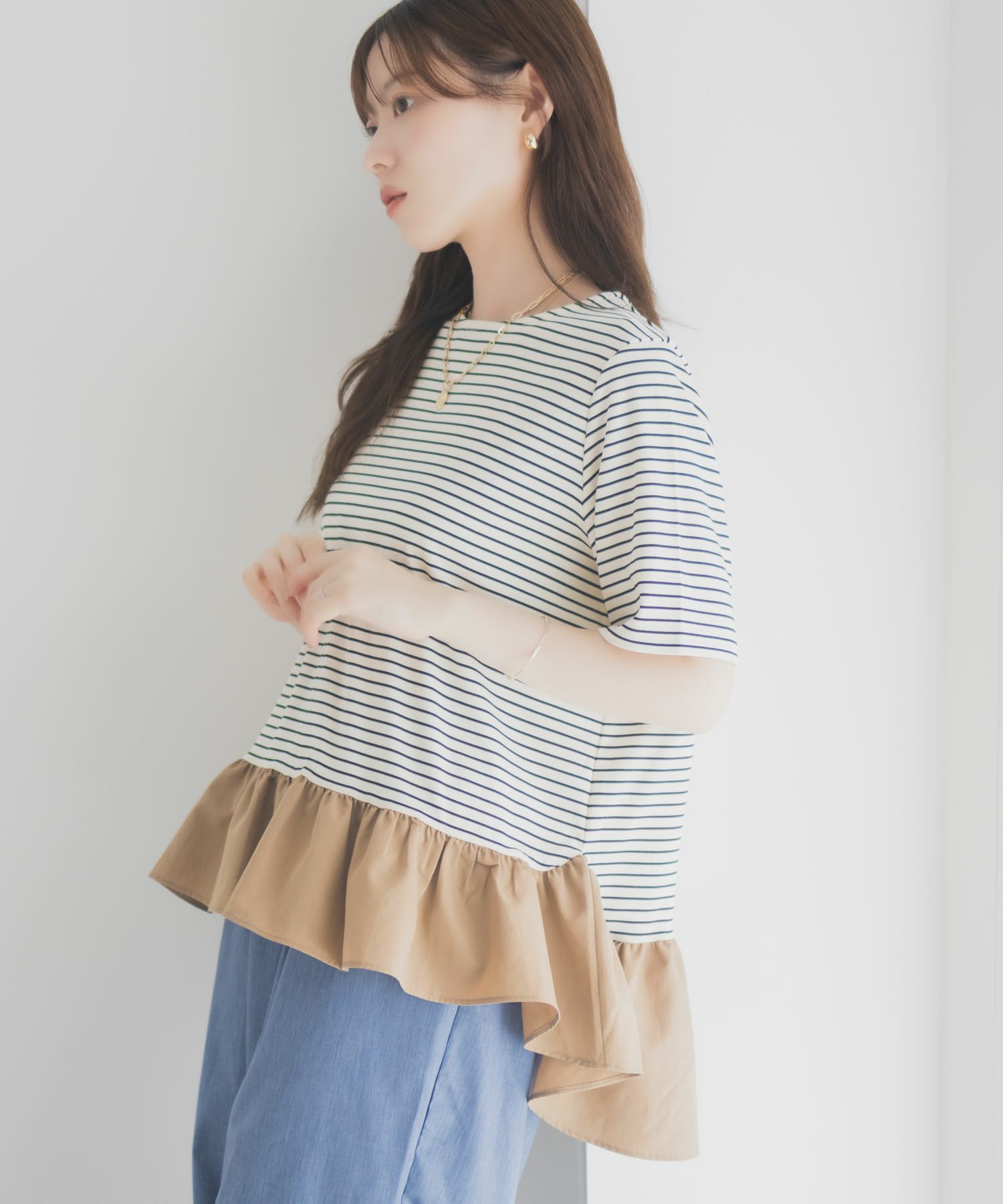 milli de l'air ヘム切替ペプラムトップス レディース メール便 対応商品商品サムネイル-5