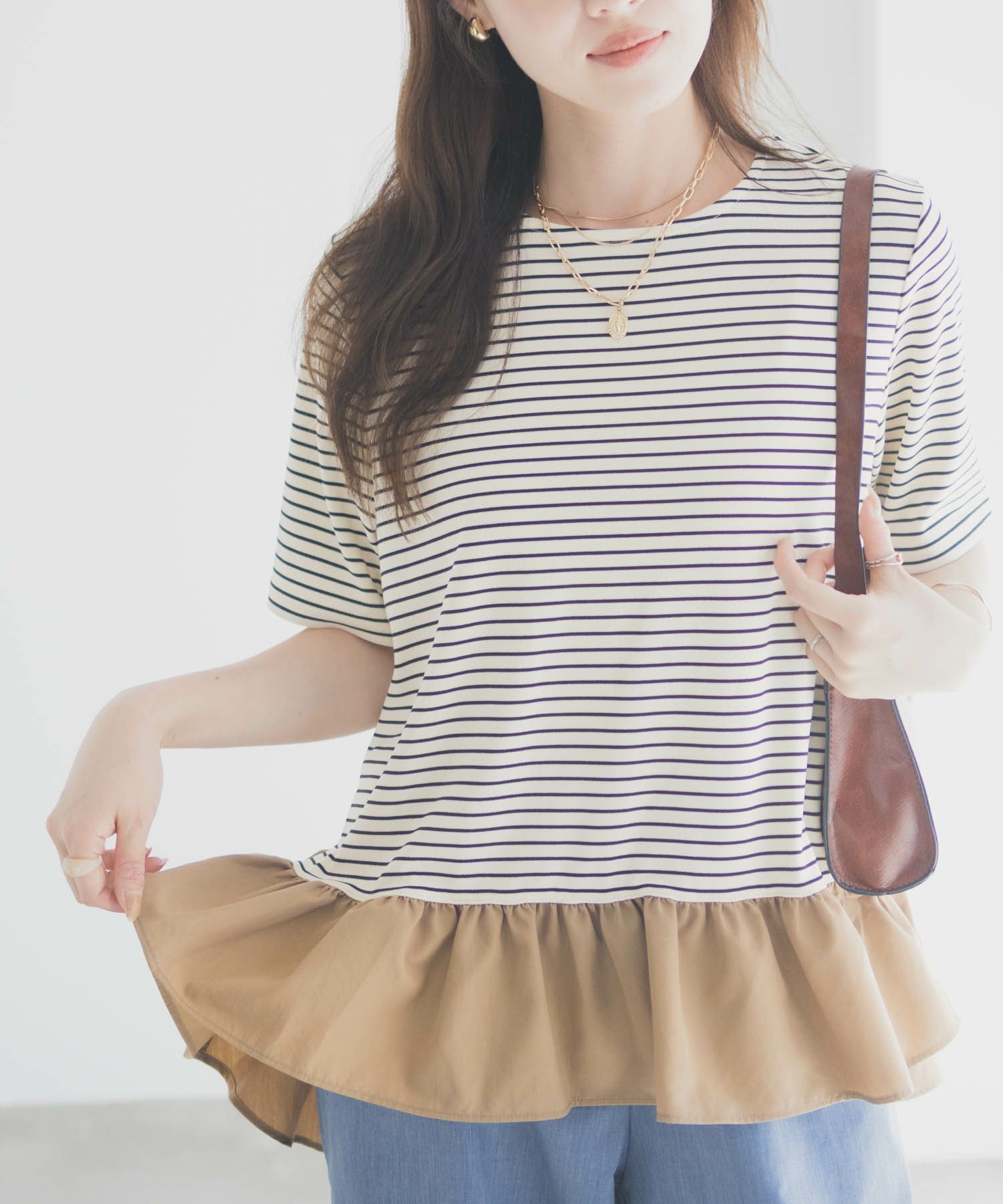 milli de l'air ヘム切替ペプラムトップス レディース メール便 対応商品商品サムネイル-6