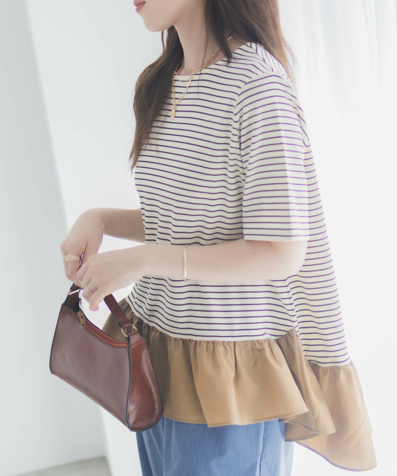 milli de l'air ヘム切替ペプラムトップス レディース メール便 対応商品商品サムネイル-7