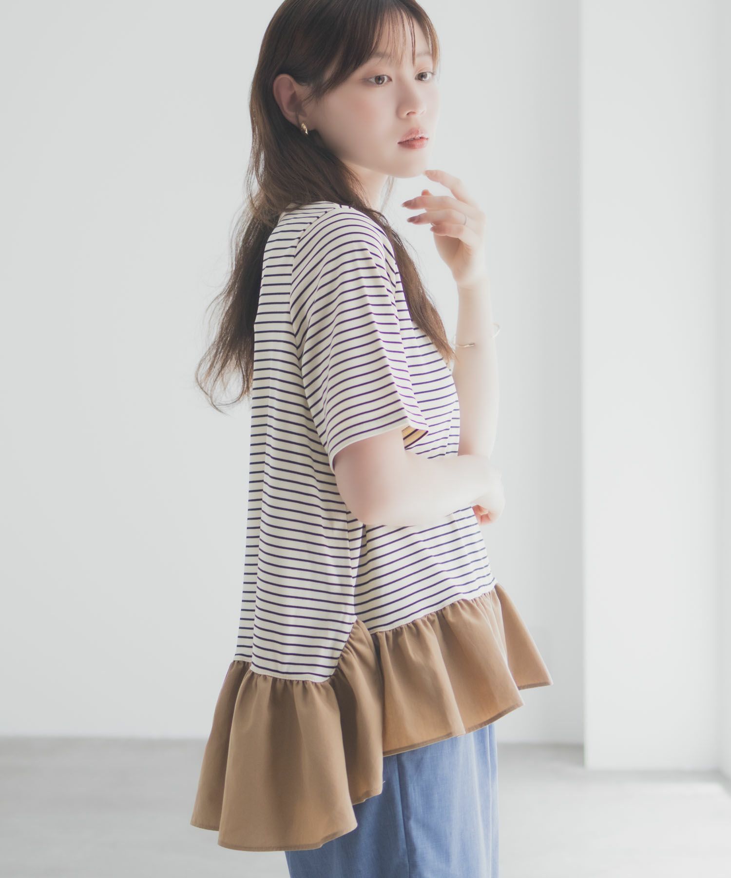 milli de l'air ヘム切替ペプラムトップス レディース メール便 対応商品商品画像-9