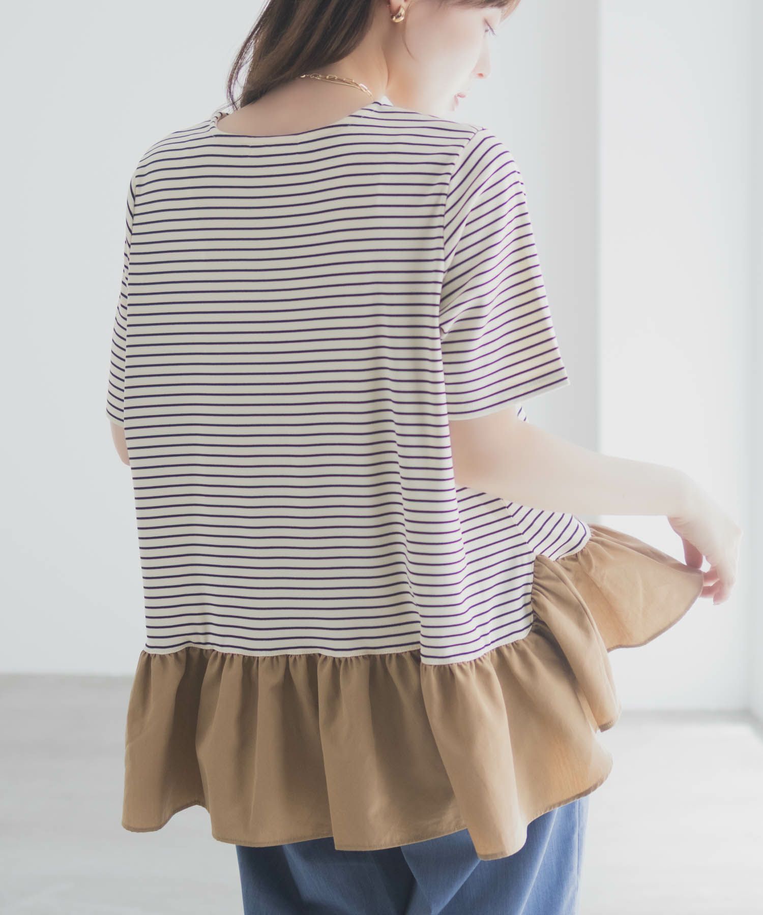 milli de l'air ヘム切替ペプラムトップス レディース メール便 対応商品商品画像-10