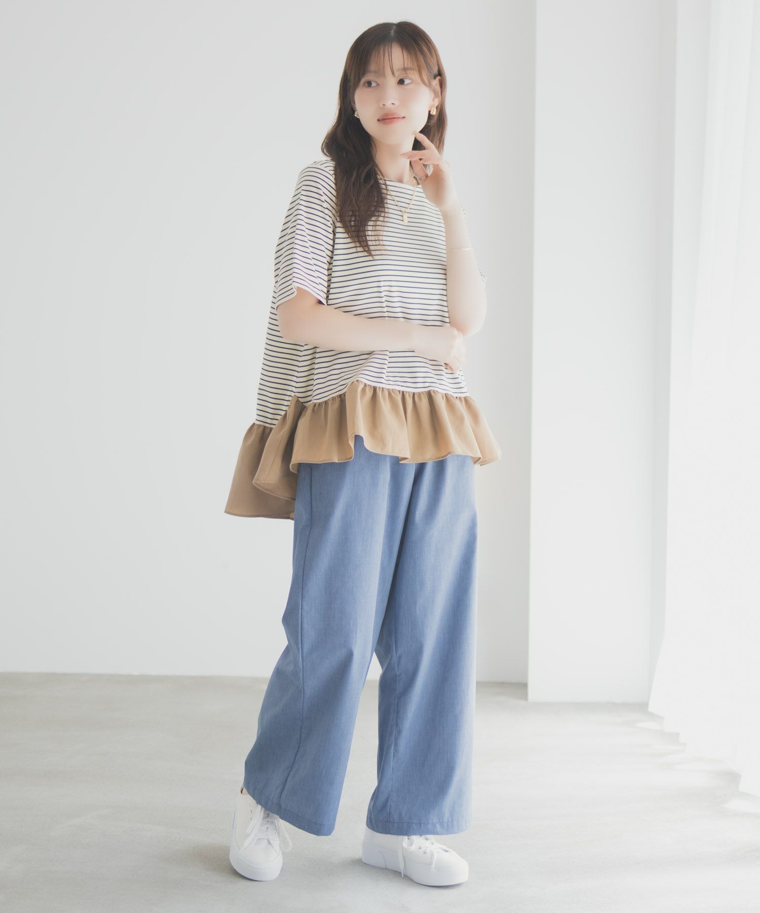 milli de l'air ヘム切替ペプラムトップス レディース メール便 対応商品商品画像-11