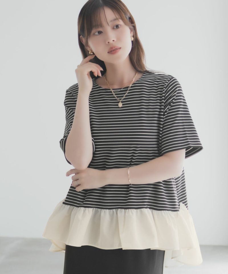 milli de l'air ヘム切替ペプラムトップス レディース メール便 対応商品商品画像-12