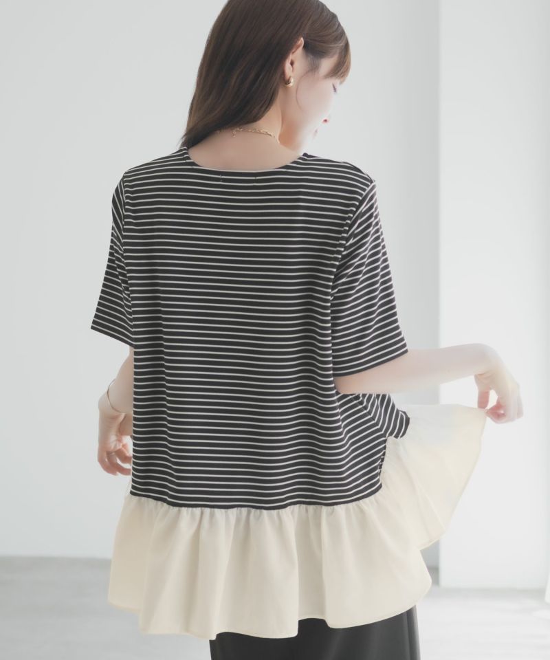 milli de l'air ヘム切替ペプラムトップス レディース メール便 対応商品商品画像-16