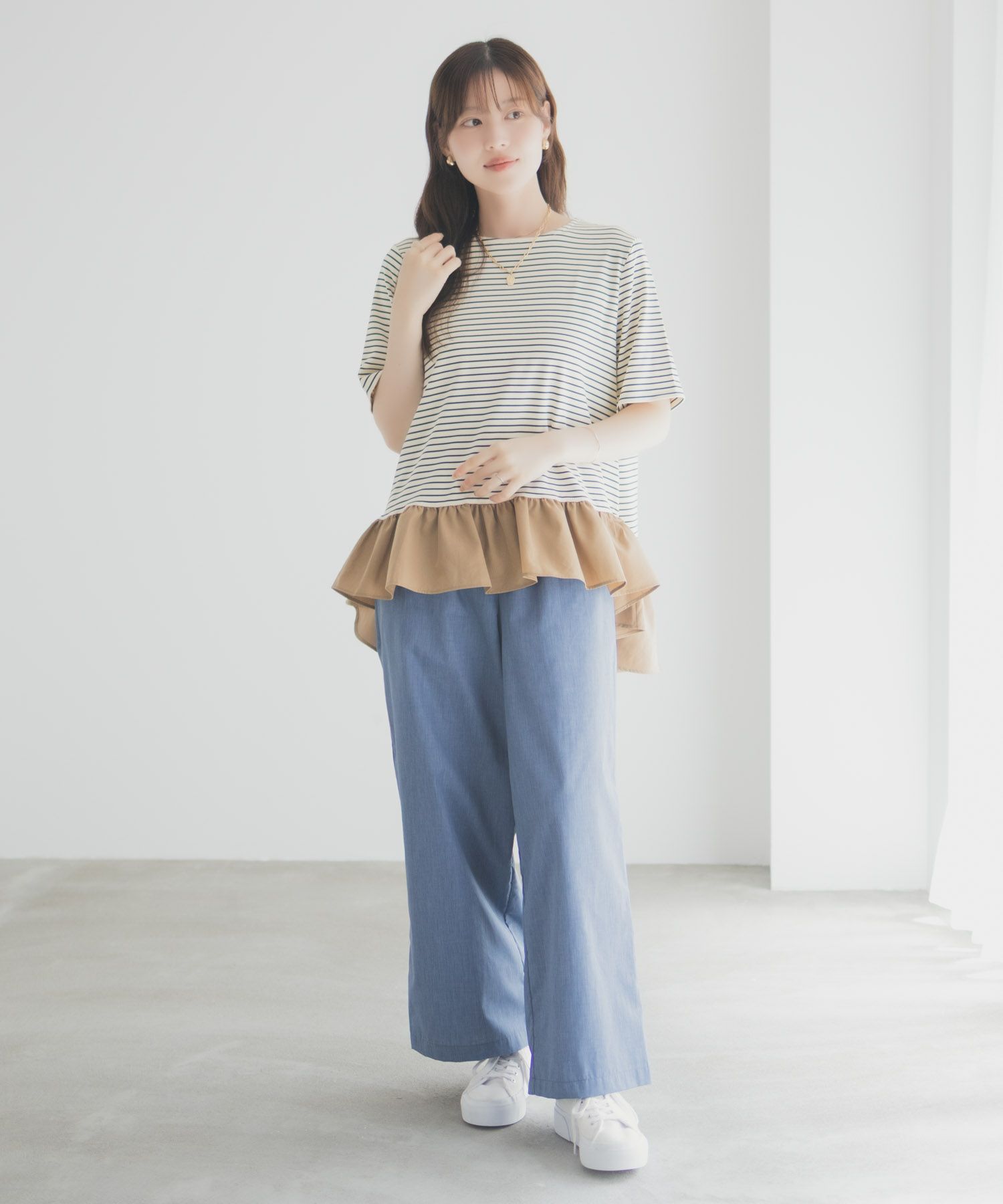 milli de l'air ヘム切替ペプラムトップス レディース メール便 対応商品商品サムネイル-24