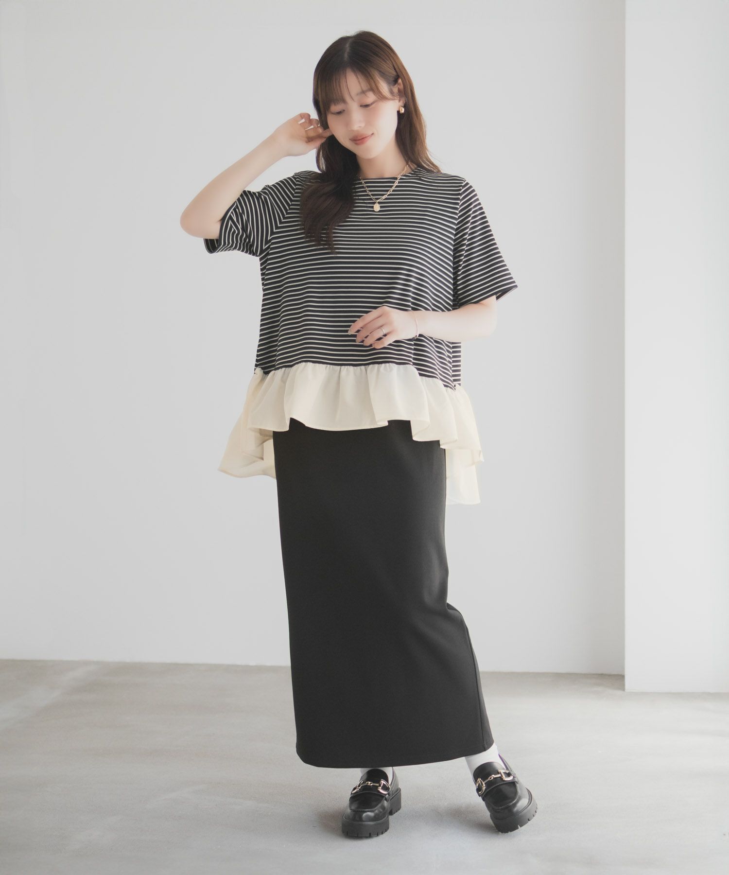 milli de l'air ヘム切替ペプラムトップス レディース メール便 対応商品商品画像-25