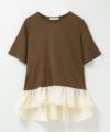 milli de l'air ポンチ素材 ヘム切替ペプラムトップス レディース ネコポス 対応商品