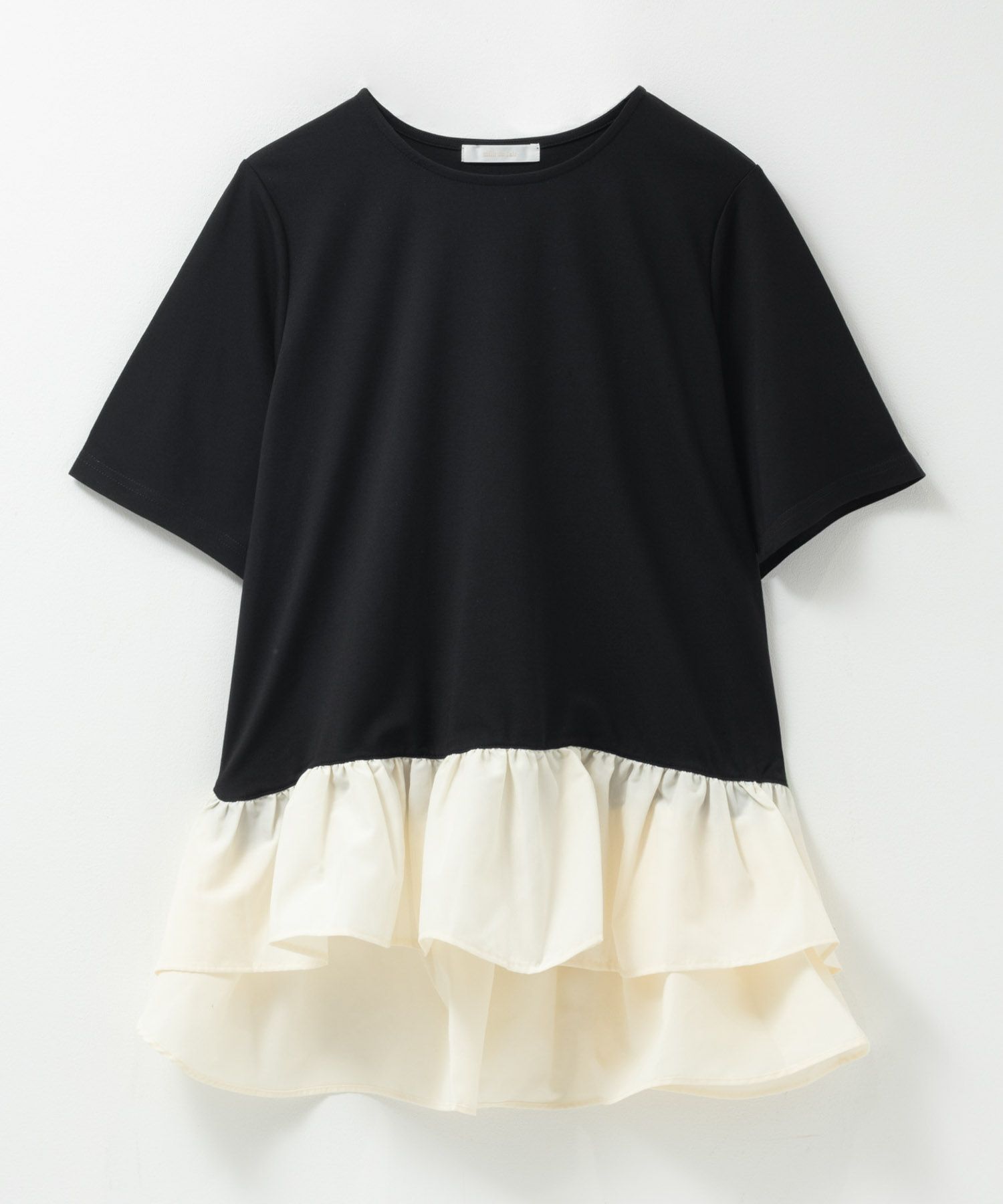 milli de l'air ポンチ素材 ヘム切替ペプラムトップス レディース ネコポス 対応商品