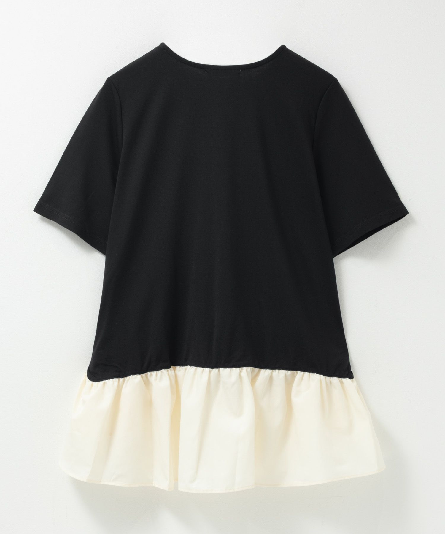 milli de l'air ポンチ素材 ヘム切替ペプラムトップス レディース ネコポス 対応商品