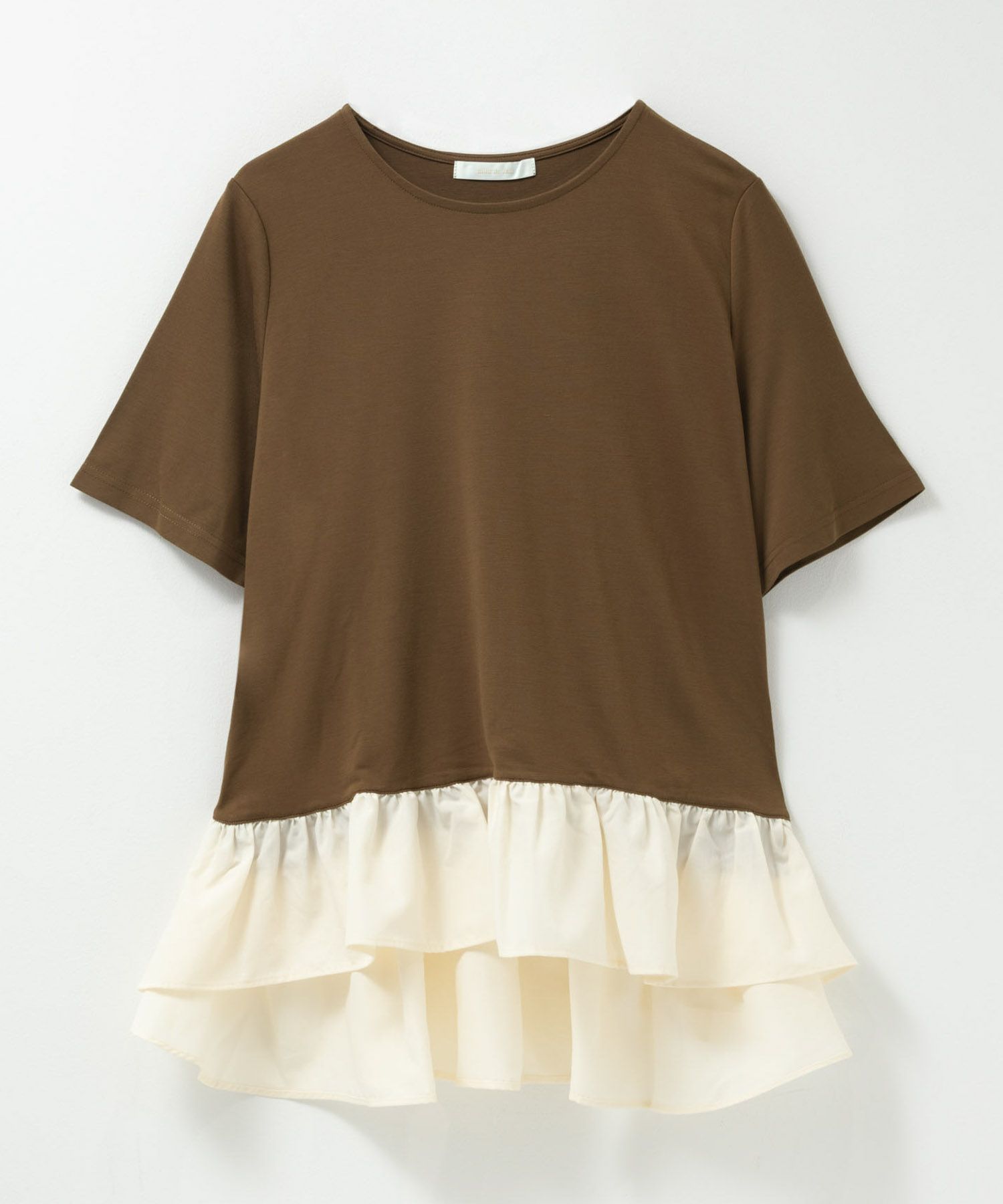 milli de l'air ポンチ素材 ヘム切替ペプラムトップス レディース メール便 対応商品商品画像-19