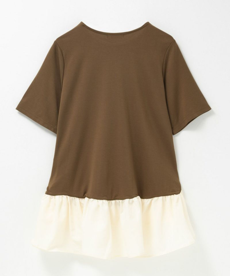 milli de l'air ポンチ素材 ヘム切替ペプラムトップス レディース メール便 対応商品商品画像-20