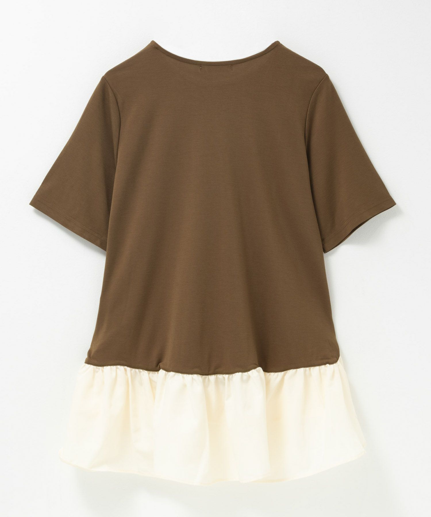 milli de l'air ポンチ素材 ヘム切替ペプラムトップス レディース ネコポス 対応商品