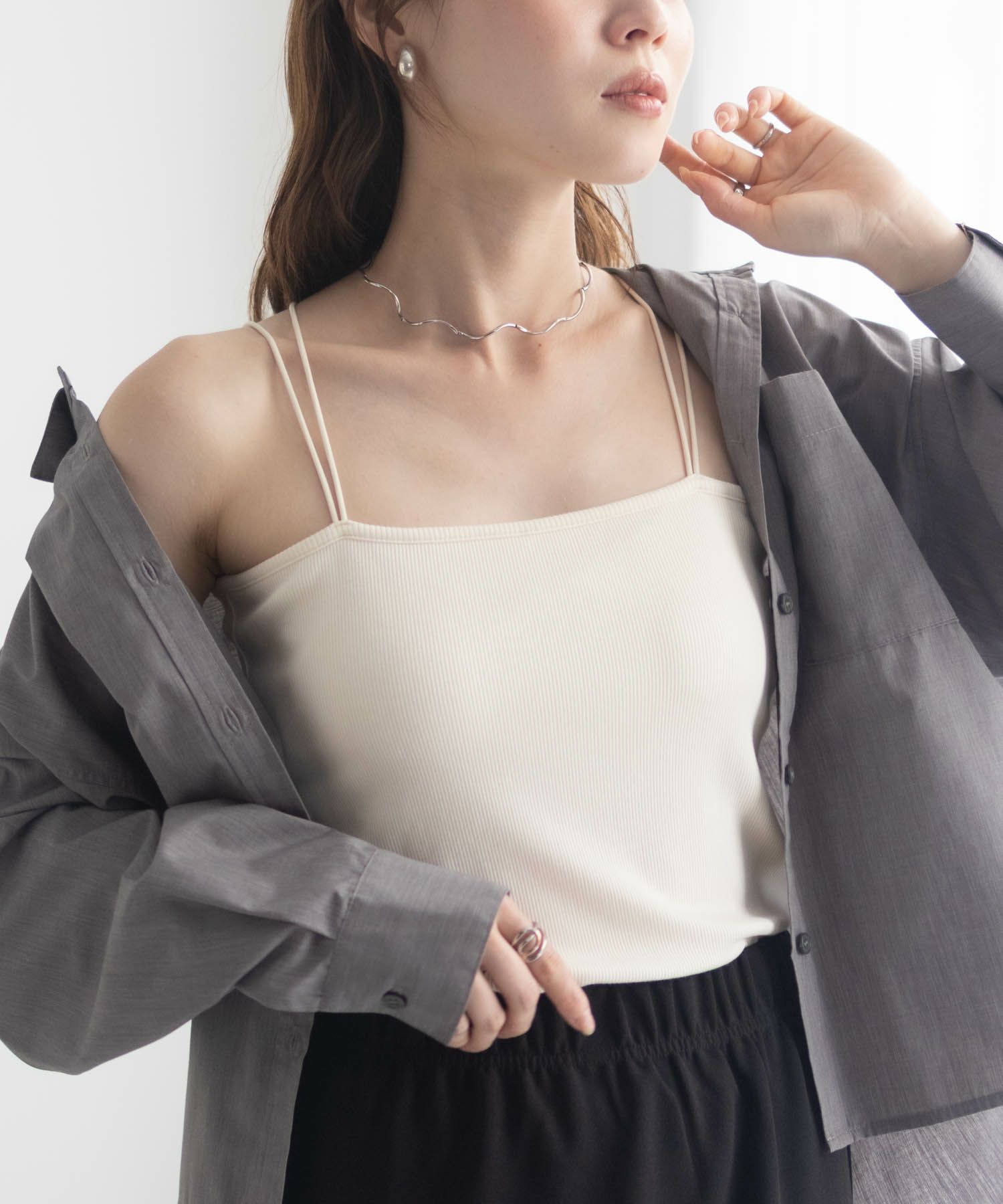 milli de l'air バックストラップカップ付きキャミソール レディース商品サムネイル-2