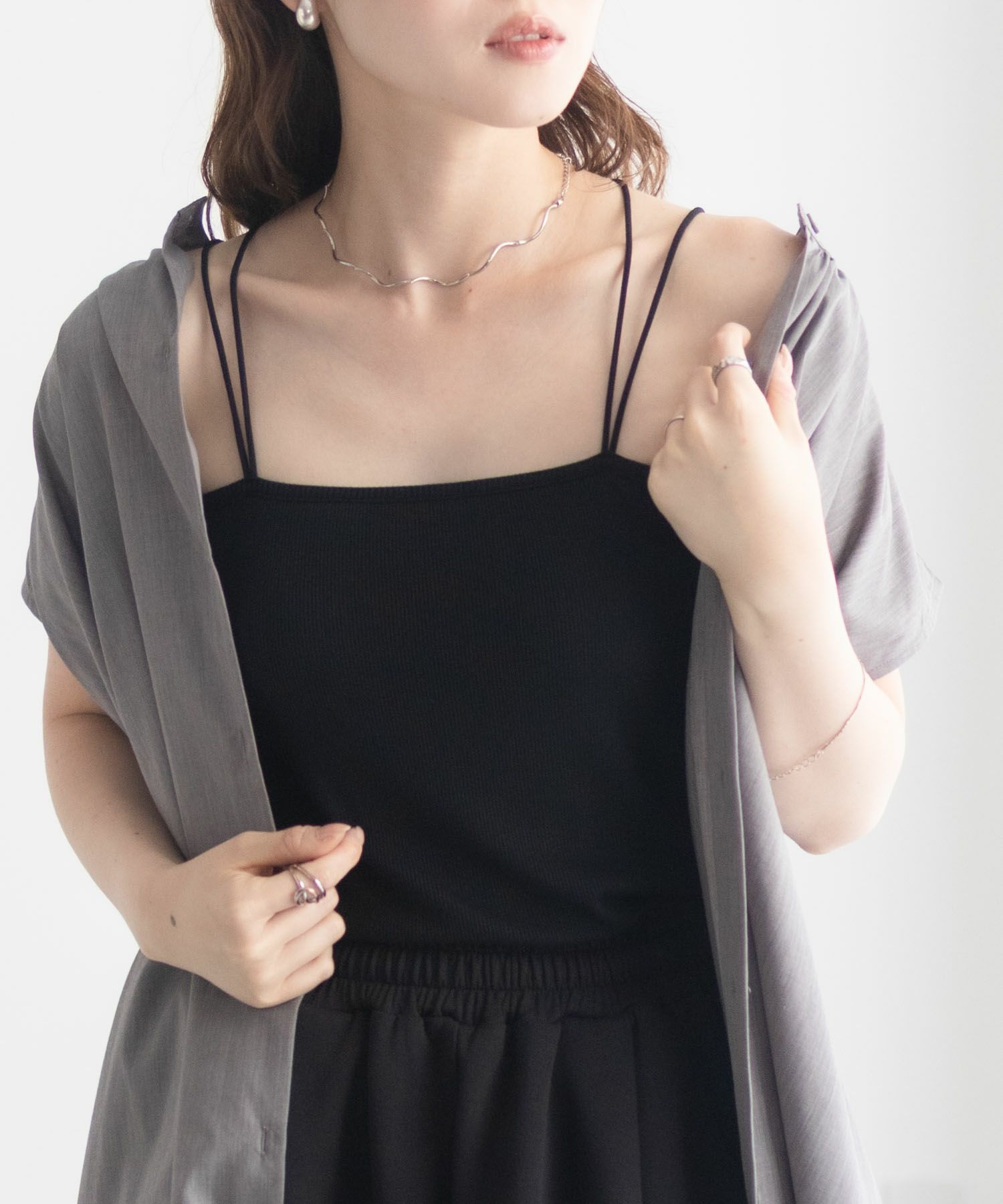 milli de l'air バックストラップカップ付きキャミソール レディース