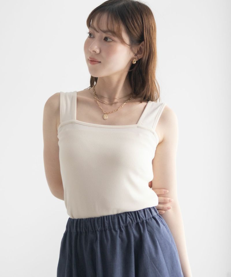milli de l'air ワイドストラップスクエアタンクトップ レディース メール便 対応商品商品画像-5