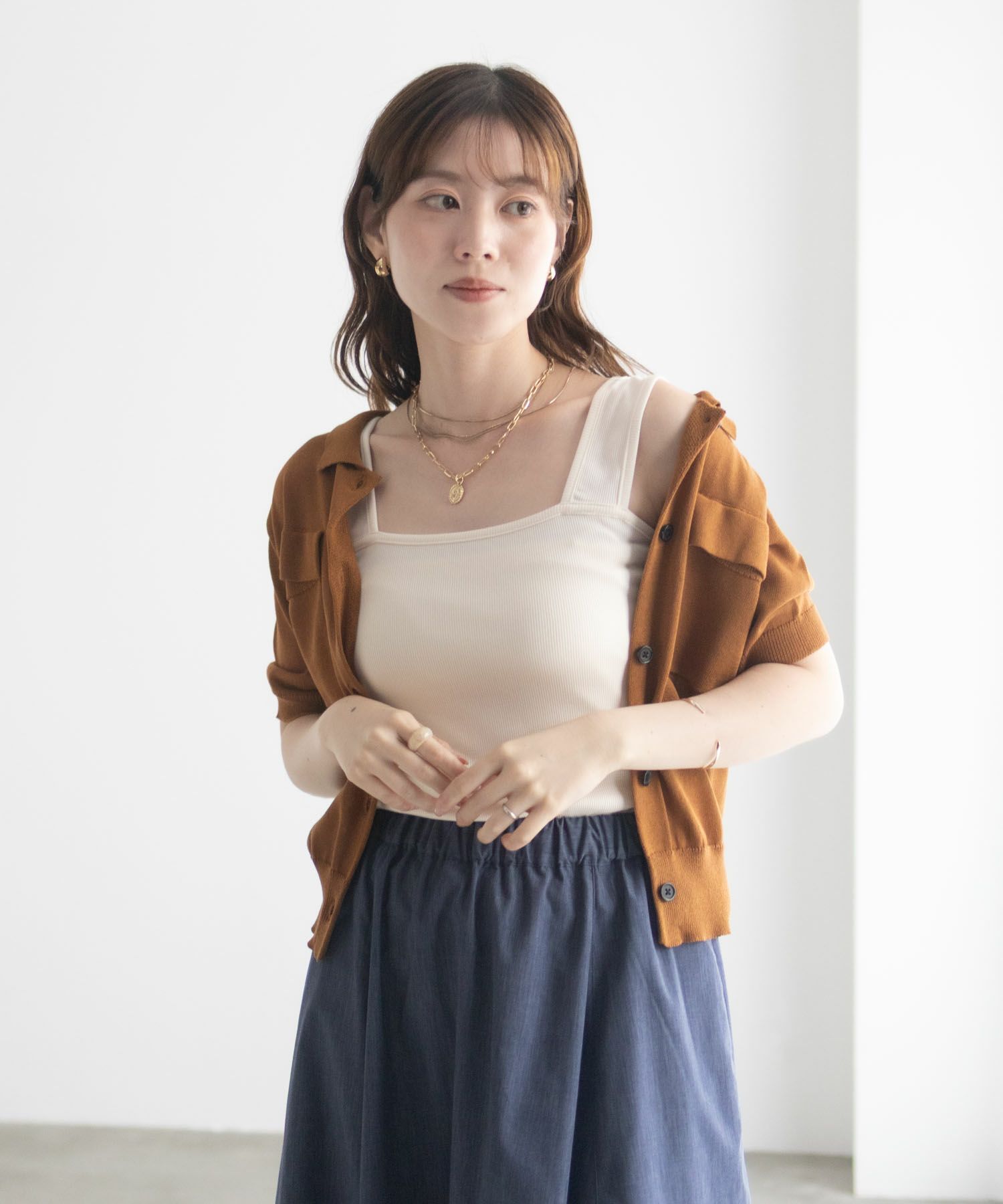 milli de l'air ワイドストラップスクエアタンクトップ レディース メール便 対応商品商品サムネイル-7