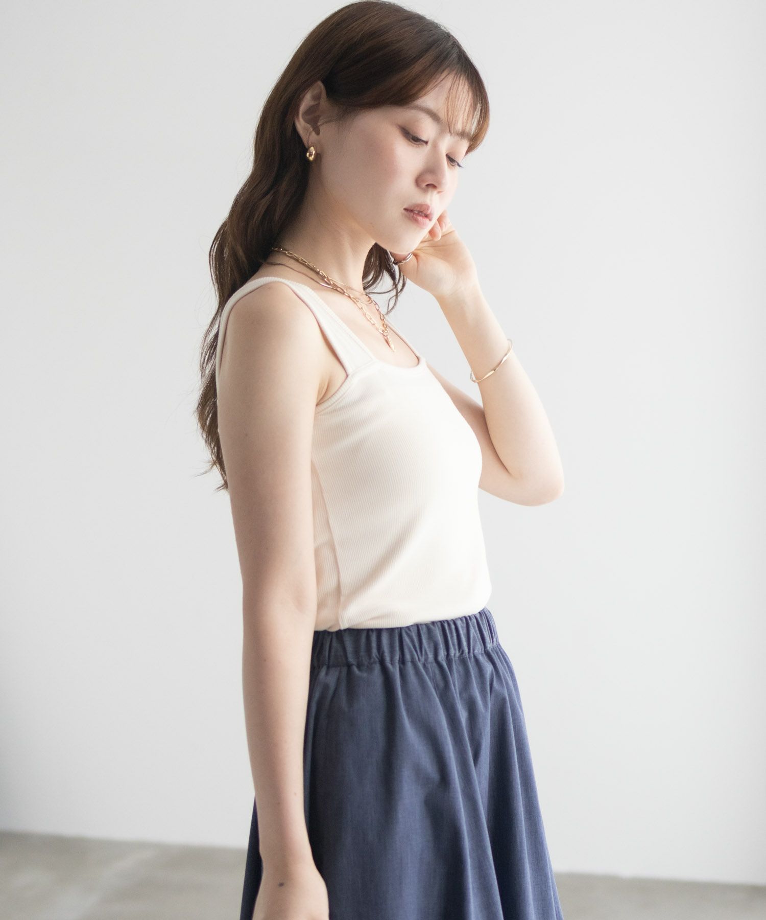 milli de l'air ワイドストラップスクエアタンクトップ レディース ネコポス 対応商品