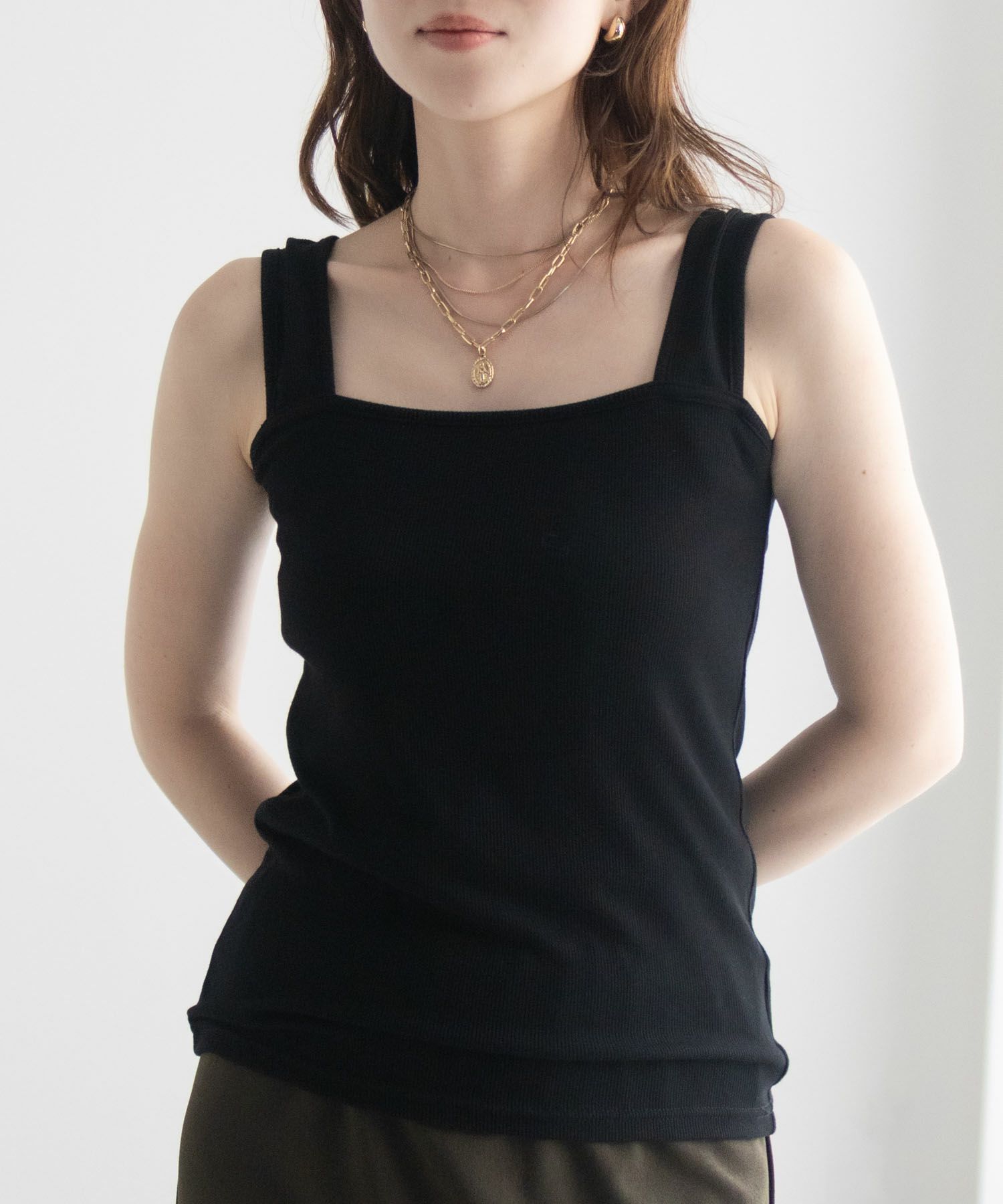 milli de l'air ワイドストラップスクエアタンクトップ レディース メール便 対応商品商品サムネイル-11