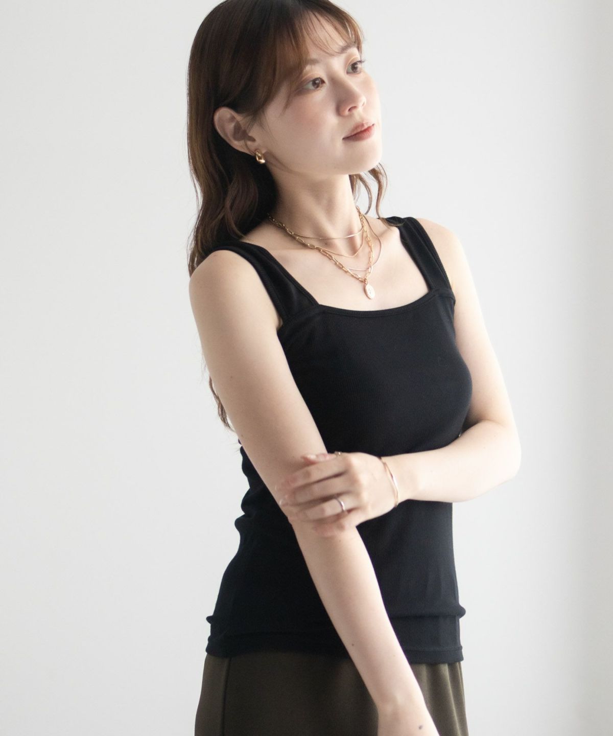 milli de l'air ワイドストラップスクエアタンクトップ レディース ネコポス 対応商品