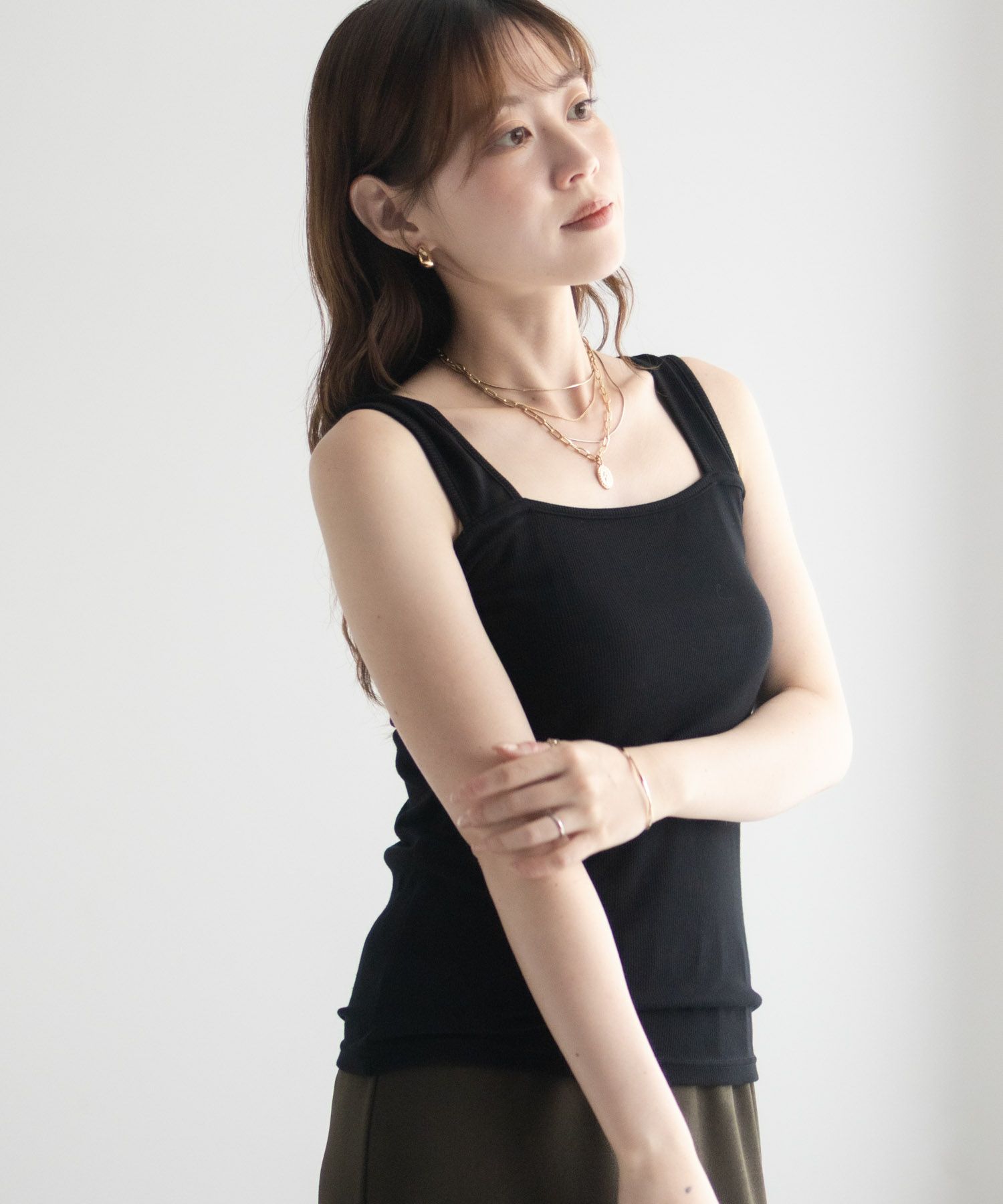 milli de l'air ワイドストラップスクエアタンクトップ レディース ネコポス 対応商品