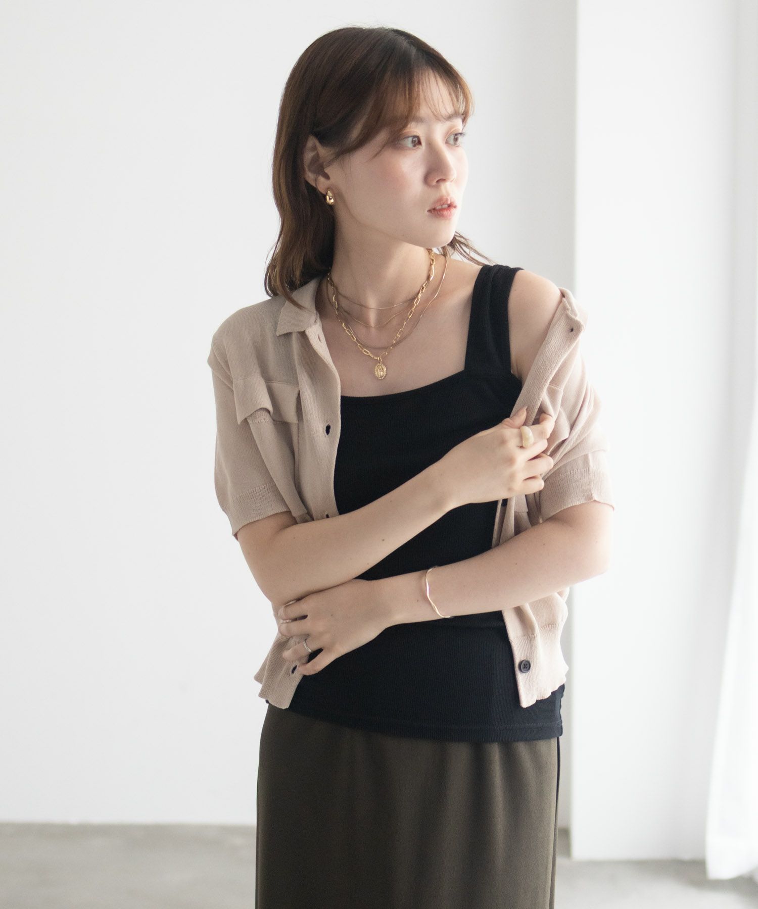 milli de l'air ワイドストラップスクエアタンクトップ レディース メール便 対応商品商品サムネイル-13