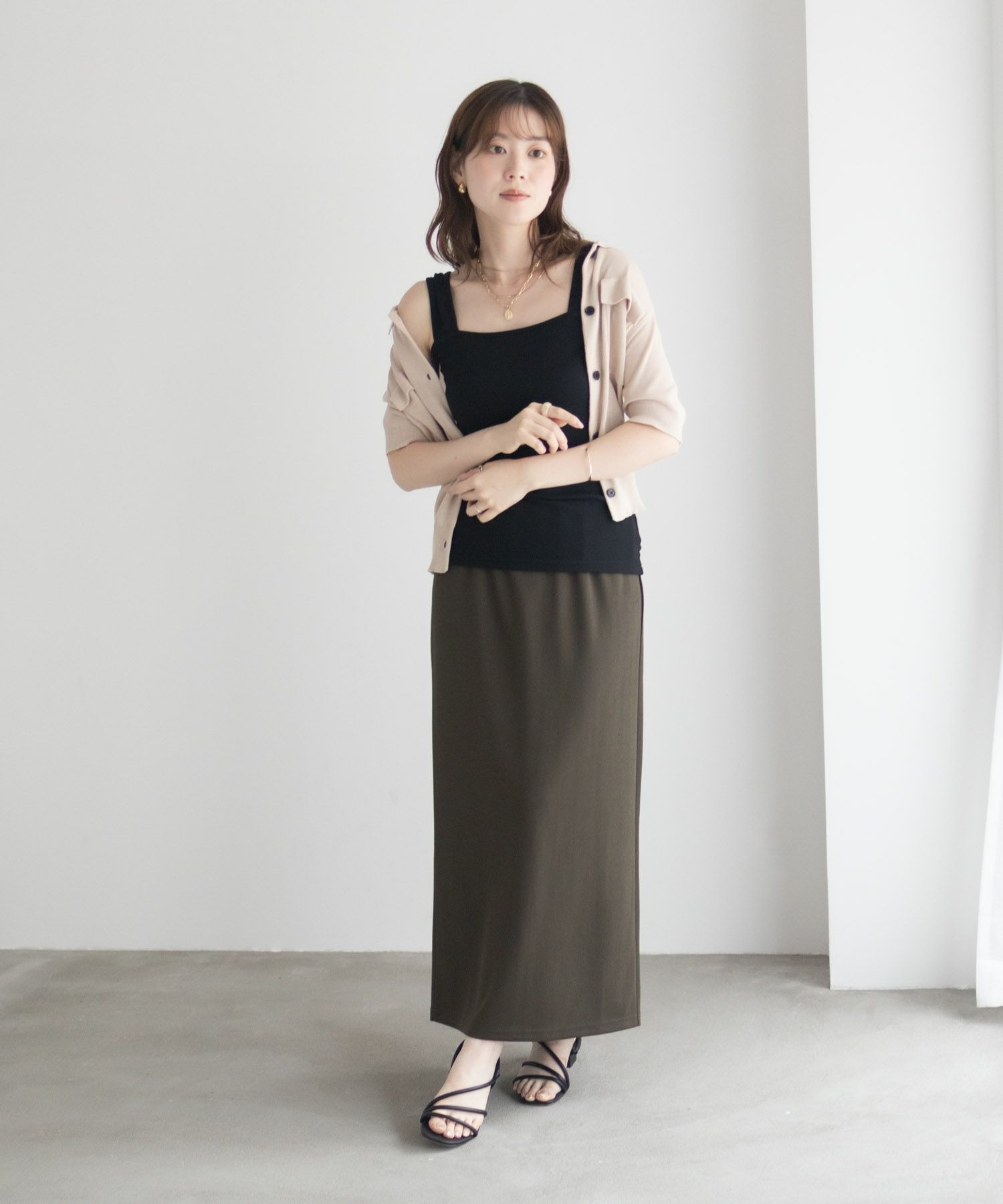 milli de l'air ワイドストラップスクエアタンクトップ レディース ネコポス 対応商品