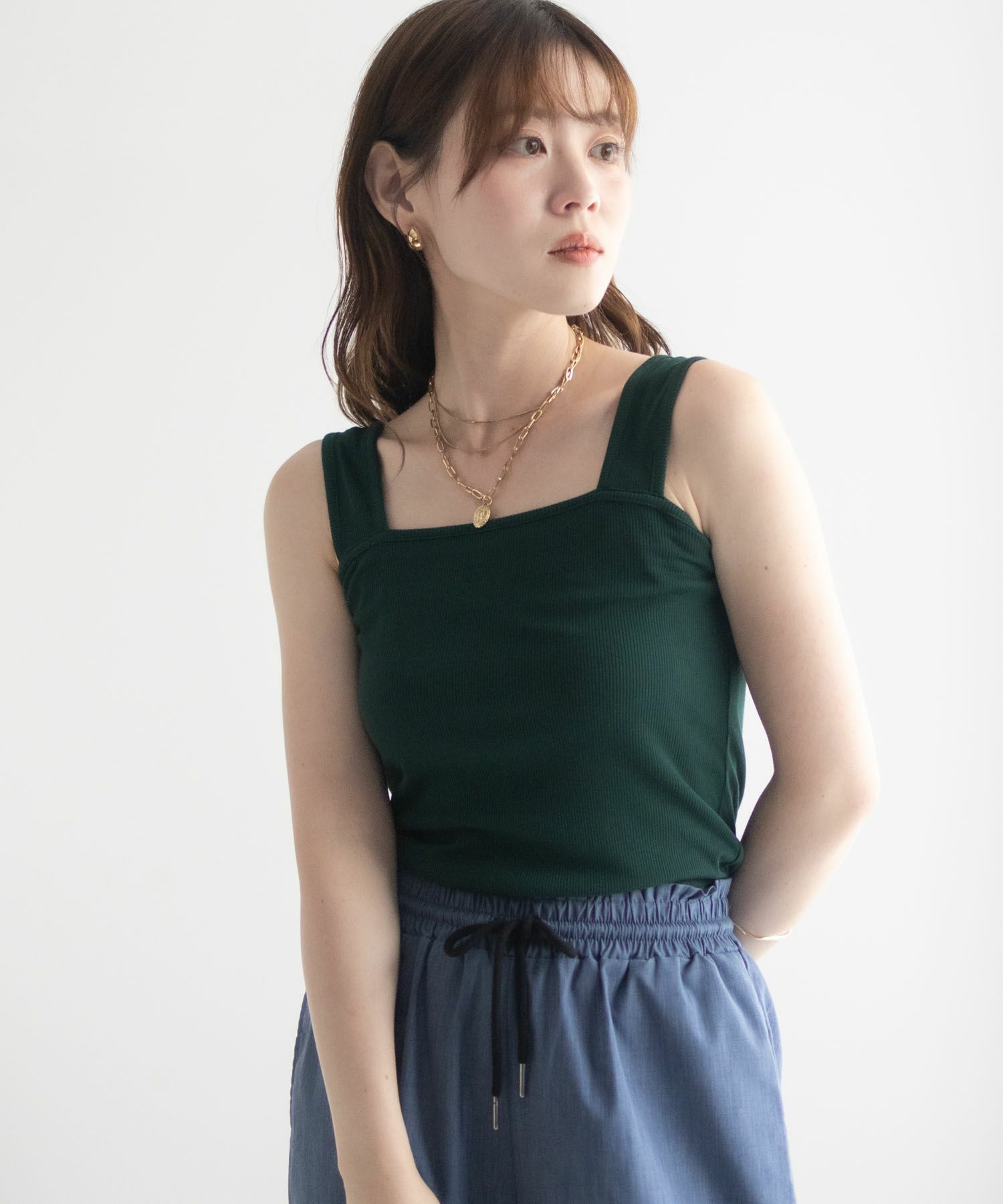 milli de l'air ワイドストラップスクエアタンクトップ レディース メール便 対応商品商品サムネイル-15