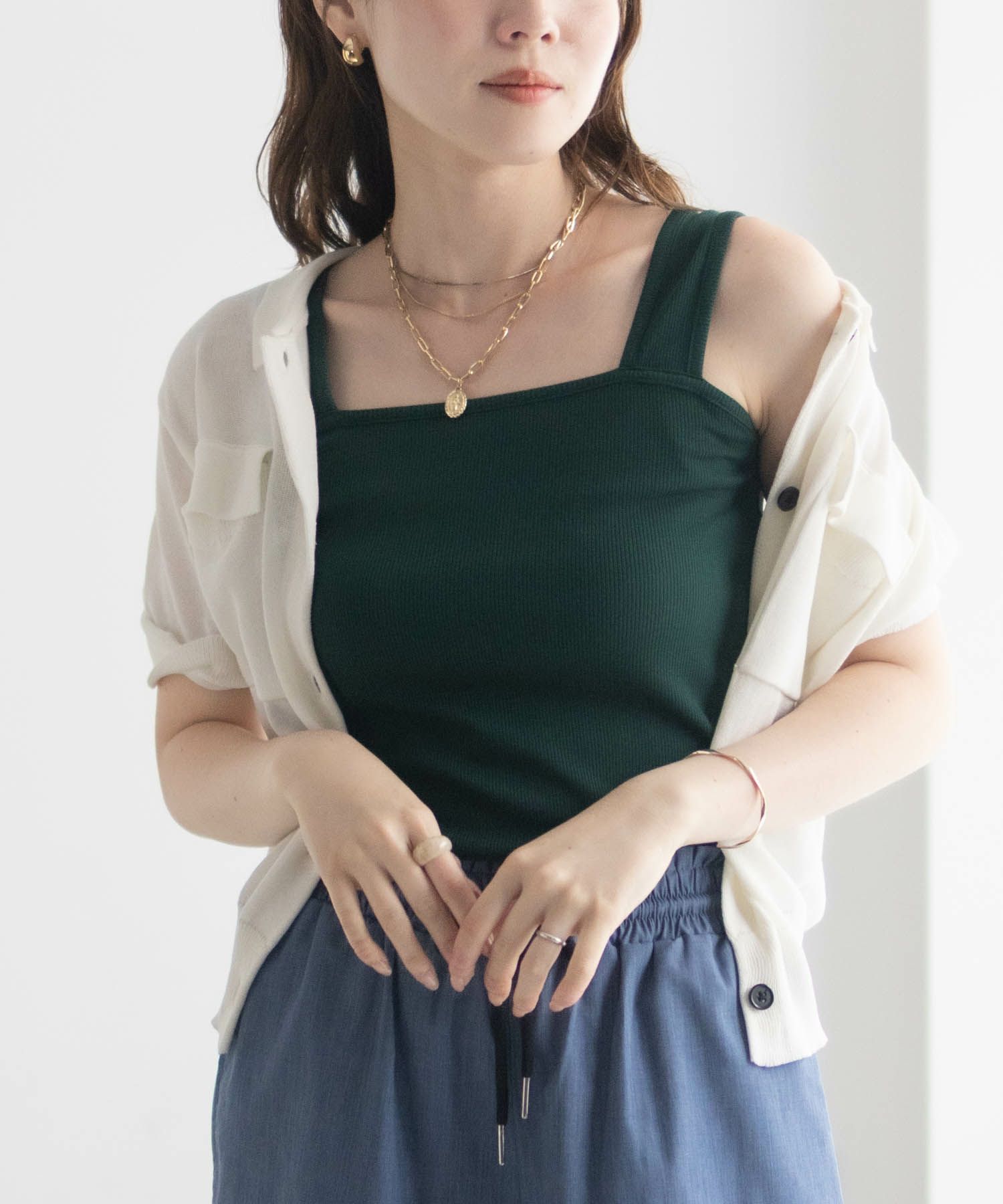 milli de l'air ワイドストラップスクエアタンクトップ レディース ネコポス 対応商品