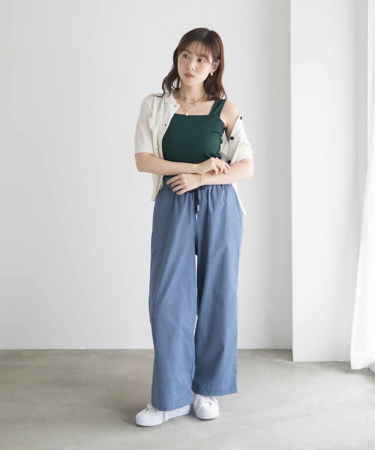 milli de l'air ワイドストラップスクエアタンクトップ レディース ネコポス 対応商品