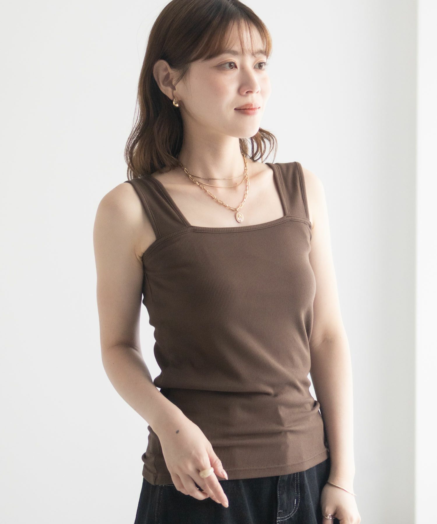 milli de l'air ワイドストラップスクエアタンクトップ レディース メール便 対応商品商品画像-19