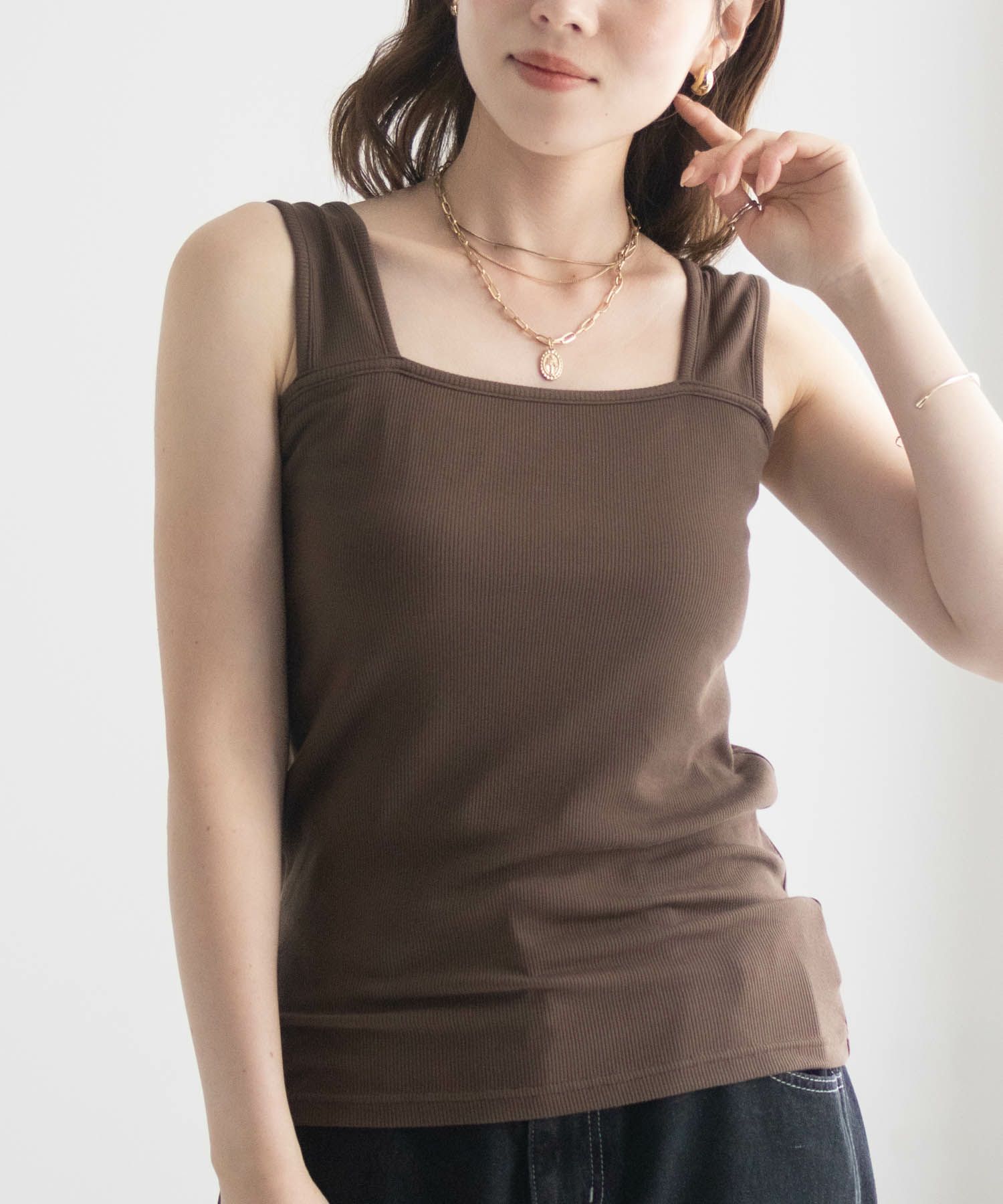 milli de l'air ワイドストラップスクエアタンクトップ レディース ネコポス 対応商品