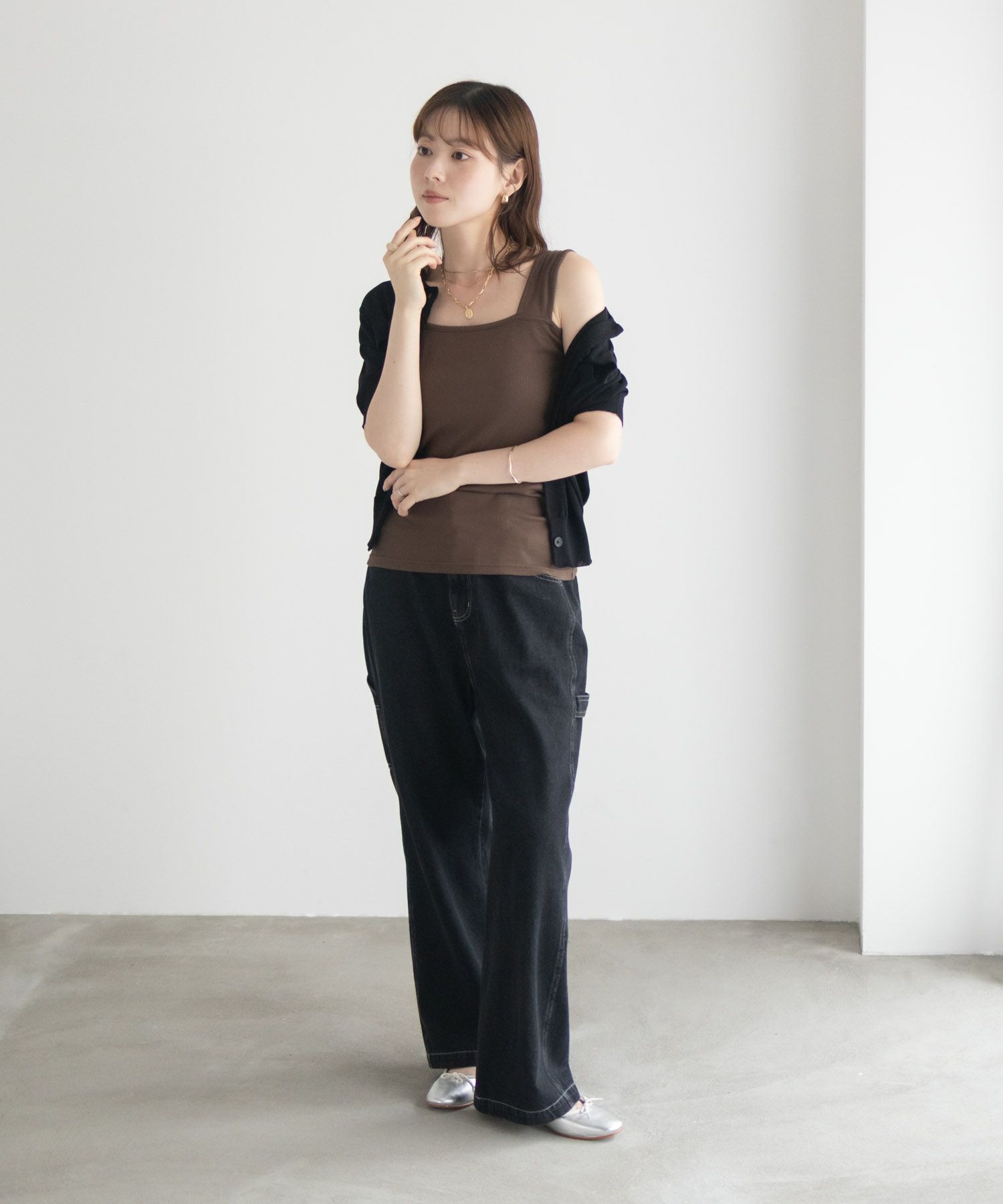 milli de l'air ワイドストラップスクエアタンクトップ レディース メール便 対応商品商品サムネイル-22