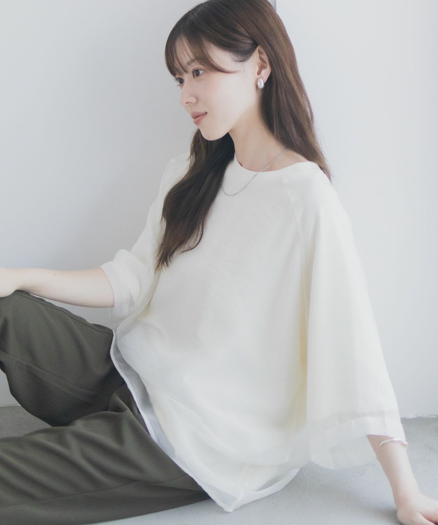 milli de l'air  ポンチ素材 シアーレイヤードトップス レディース メール便 対応商品商品サムネイル-14