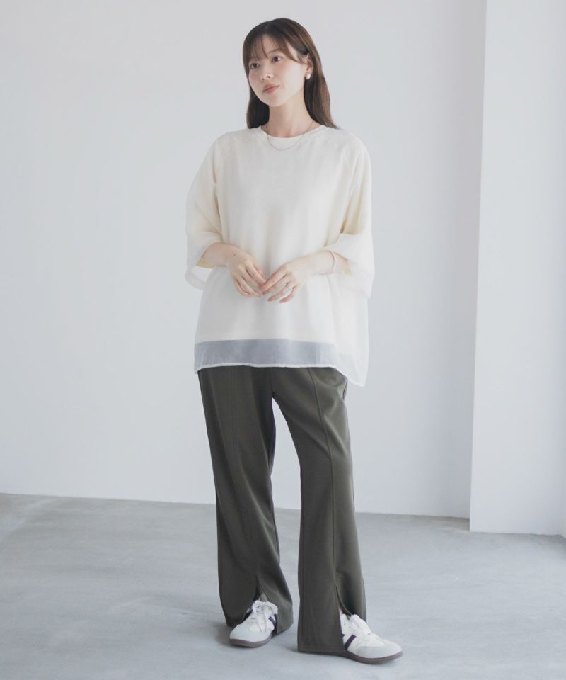 milli de l'air  ポンチ素材 シアーレイヤードトップス レディース メール便 対応商品商品画像-33