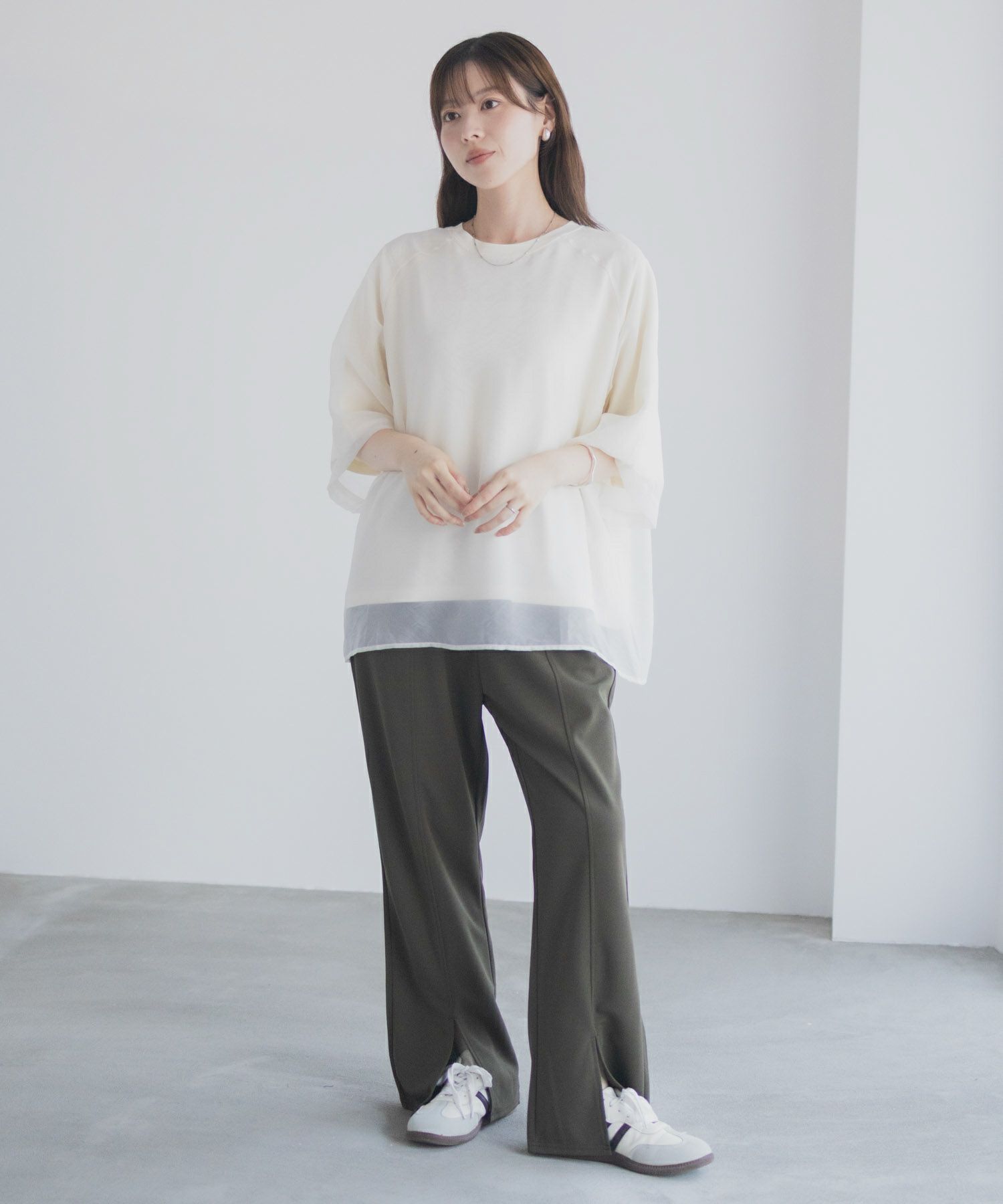 milli de l'air  ポンチ素材 シアーレイヤードトップス レディース メール便 対応商品商品サムネイル-33