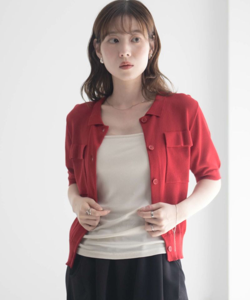 milli de l'air ポロカラーダブルポケットニット レディース商品画像-8