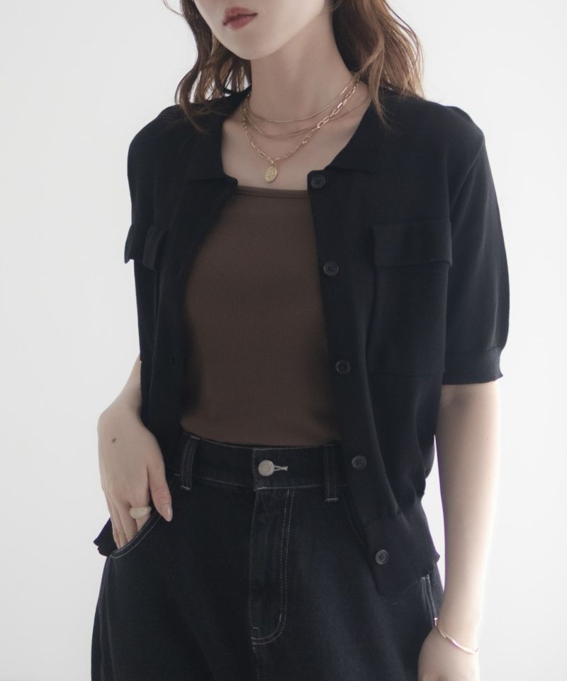 milli de l'air ポロカラーダブルポケットニット レディース商品画像-16