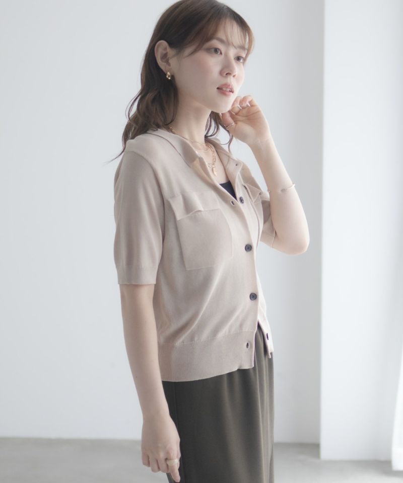 milli de l'air ポロカラーダブルポケットニット レディース商品画像-20