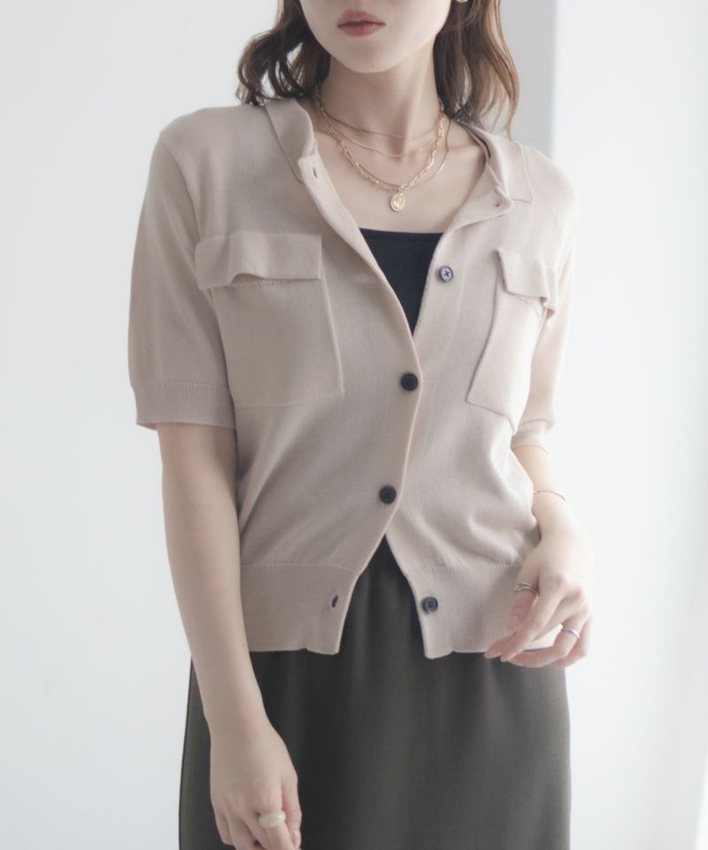 milli de l'air ポロカラーダブルポケットニット レディース商品画像-21