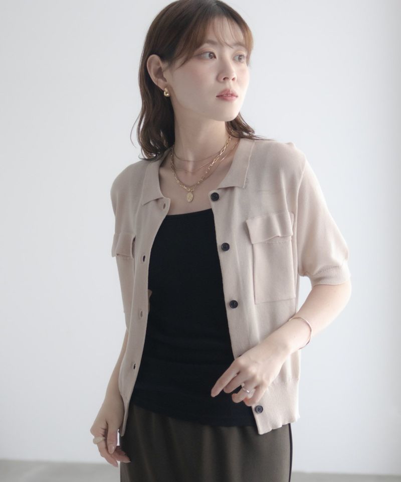 milli de l'air ポロカラーダブルポケットニット レディース商品画像-22