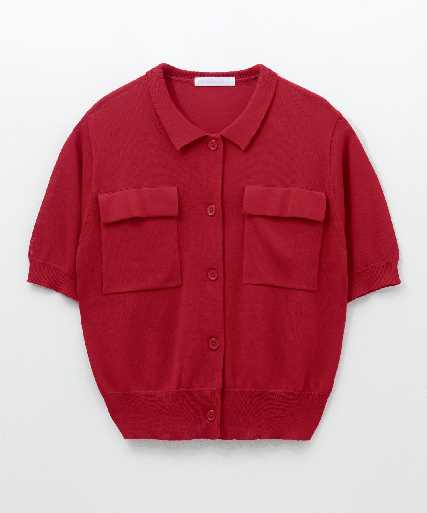 milli de l'air ポロカラーダブルポケットニット レディース