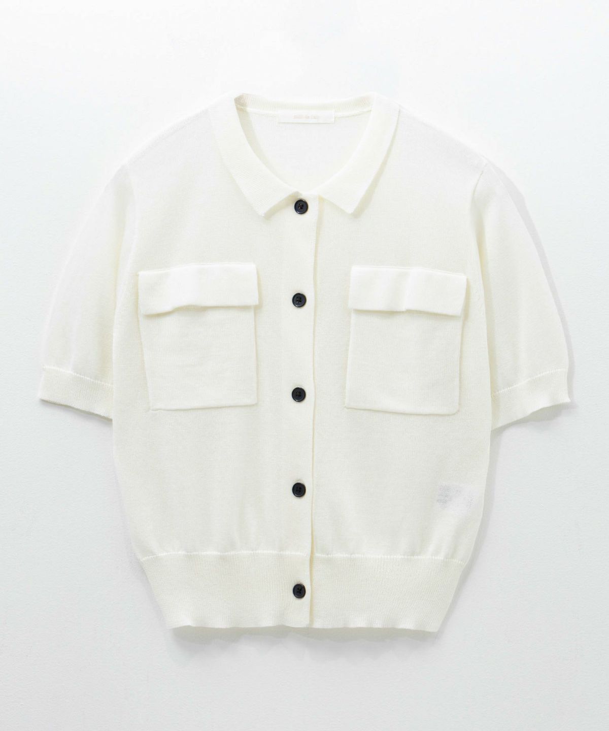 milli de l'air ポロカラーダブルポケットニット レディース