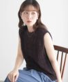 milli de l'air 幾何柄編みニットベスト レディース