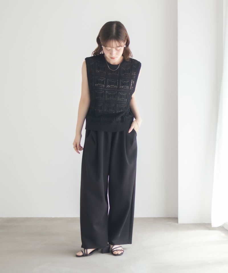 milli de l'air 幾何柄編みニットベスト レディース商品画像-17