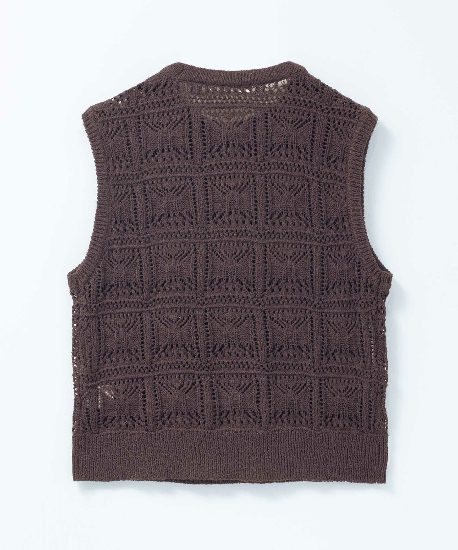 milli de l'air 幾何柄編みニットベスト レディース