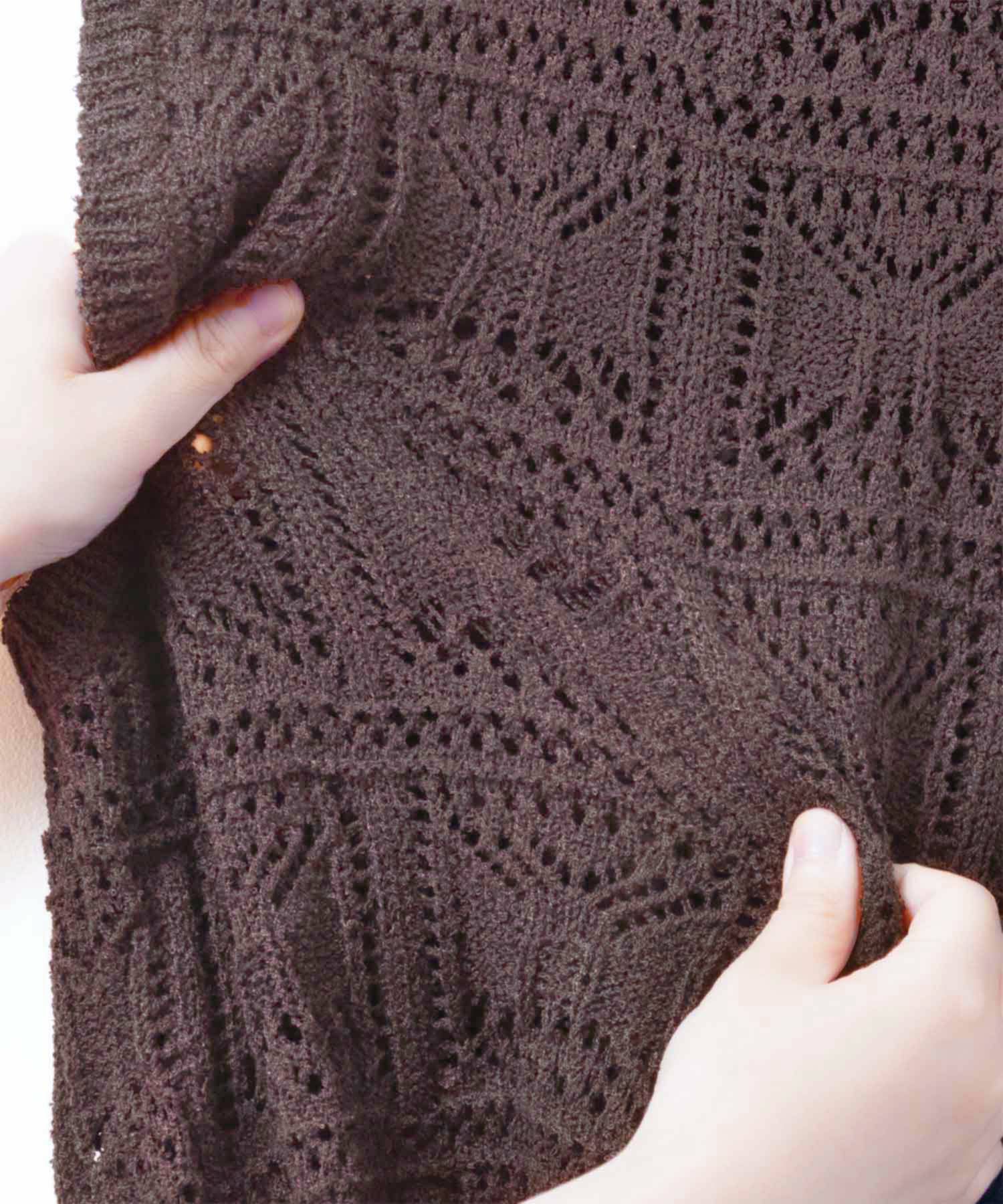 milli de l'air 幾何柄編みニットベスト レディース