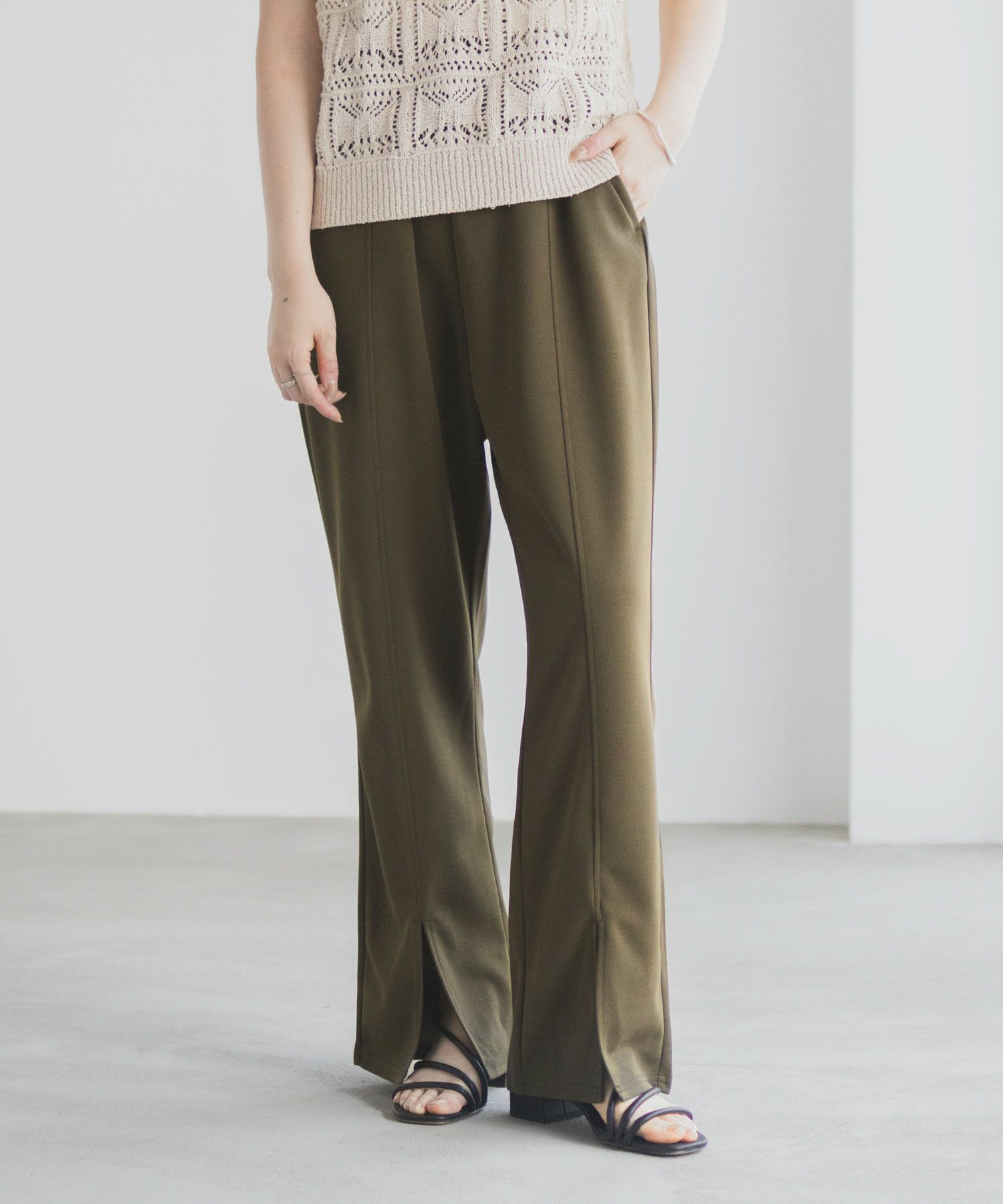 milli de l'air  カットジョーゼットスリットパンツ レディース商品サムネイル-2